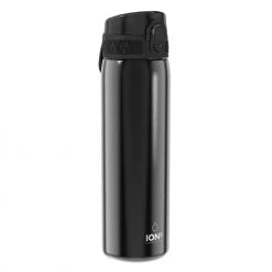 Water Bottles Ion8 Leak Proof Slim Water Bottle, Stainless Steel, Black, 600ml