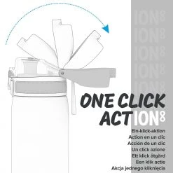 Water Bottles Ion8 Leak Proof Slim Water Bottle, Stainless Steel, Black, 600ml