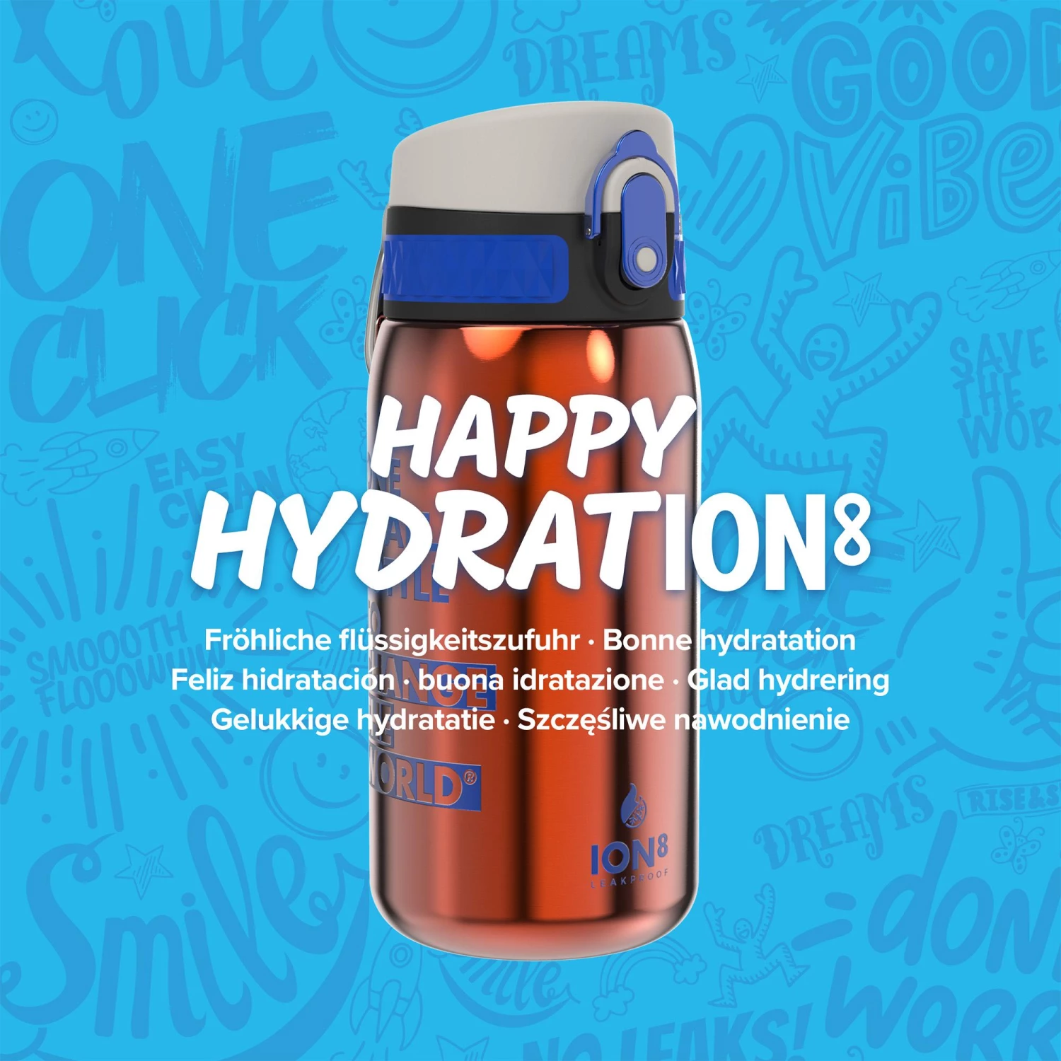 Ion8 Leak Proof Steel Water Bottle, Vacuum Insulated, Sunset Orange, 320ml Water Bottles 7 Ion8 Leak Proof Steel Water Bottle, Vacuum Insulated, Sunset Orange, 320ml Water Bottles