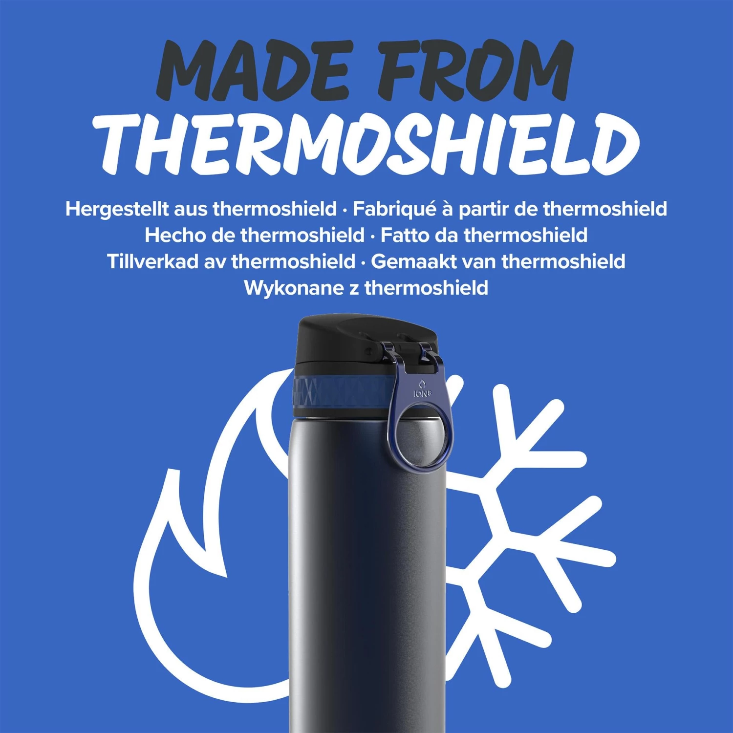 Ion8 Leak Proof Steel Water Bottle, Vacuum Insulated, Navy, 500ml Water Bottles 5 Ion8 Leak Proof Steel Water Bottle, Vacuum Insulated, Navy, 500ml Water Bottles