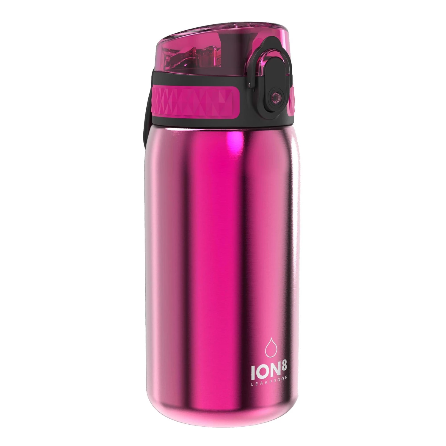Ion8 Leak Proof Kids' Water Bottle, Stainless Steel, Pink, 400ml Water Bottles 1 Ion8 Leak Proof Kids' Water Bottle, Stainless Steel, Pink, 400ml Water Bottles