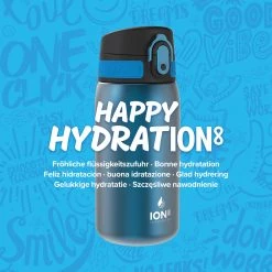 Ion8 Leak Proof Steel Water Bottle, Vacuum Insulated, Blue, 320ml