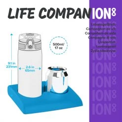 Ion8 Leak Proof Steel Water Bottle, Vacuum Insulated, Purple, 500ml