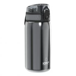 Ion8 Leak Proof Kids' Water Bottle, Stainless Steel, Grey, 400ml Water Bottles