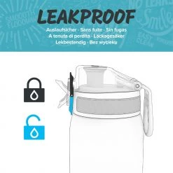 Water Bottles Ion8 Leak Proof Steel Water Bottle, Vacuum Insulated, Aqua, 500ml