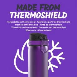 Ion8 Leak Proof Steel Water Bottle, Vacuum Insulated, Purple, 320ml