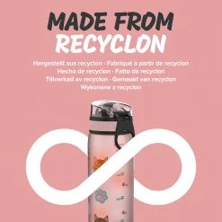 Water Bottles Ion8 Leak Proof Slim Water Bottle, BPA Free, Cats, 600ml