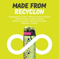 Water Bottles Ion8 Leak Proof Slim Water Bottle, BPA Free, Polka Dot, 600ml