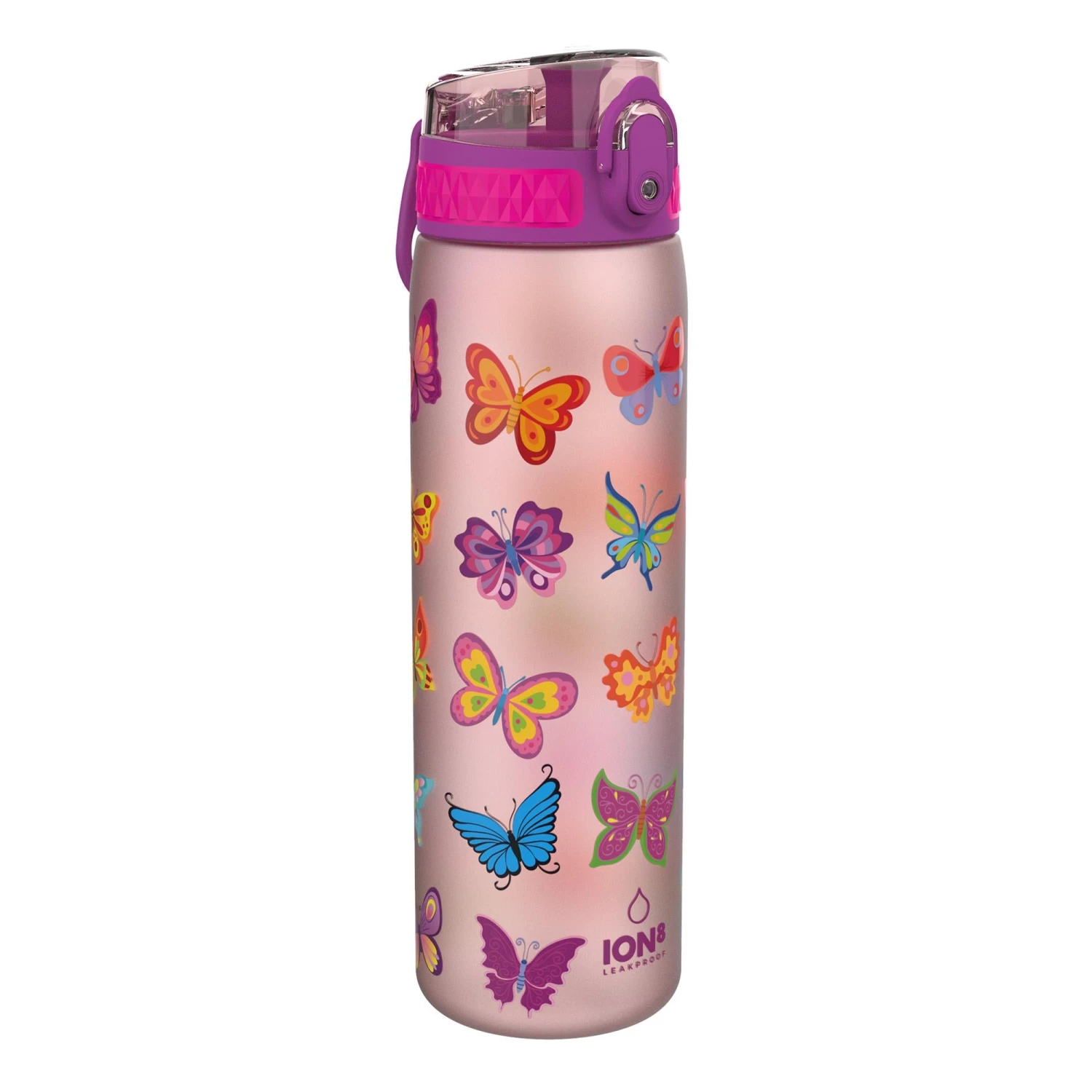 Ion8 Leak Proof Slim Water Bottle, BPA Free, Butterfly, 600ml 1 Ion8 Leak Proof Slim Water Bottle, BPA Free, Butterfly, 600ml