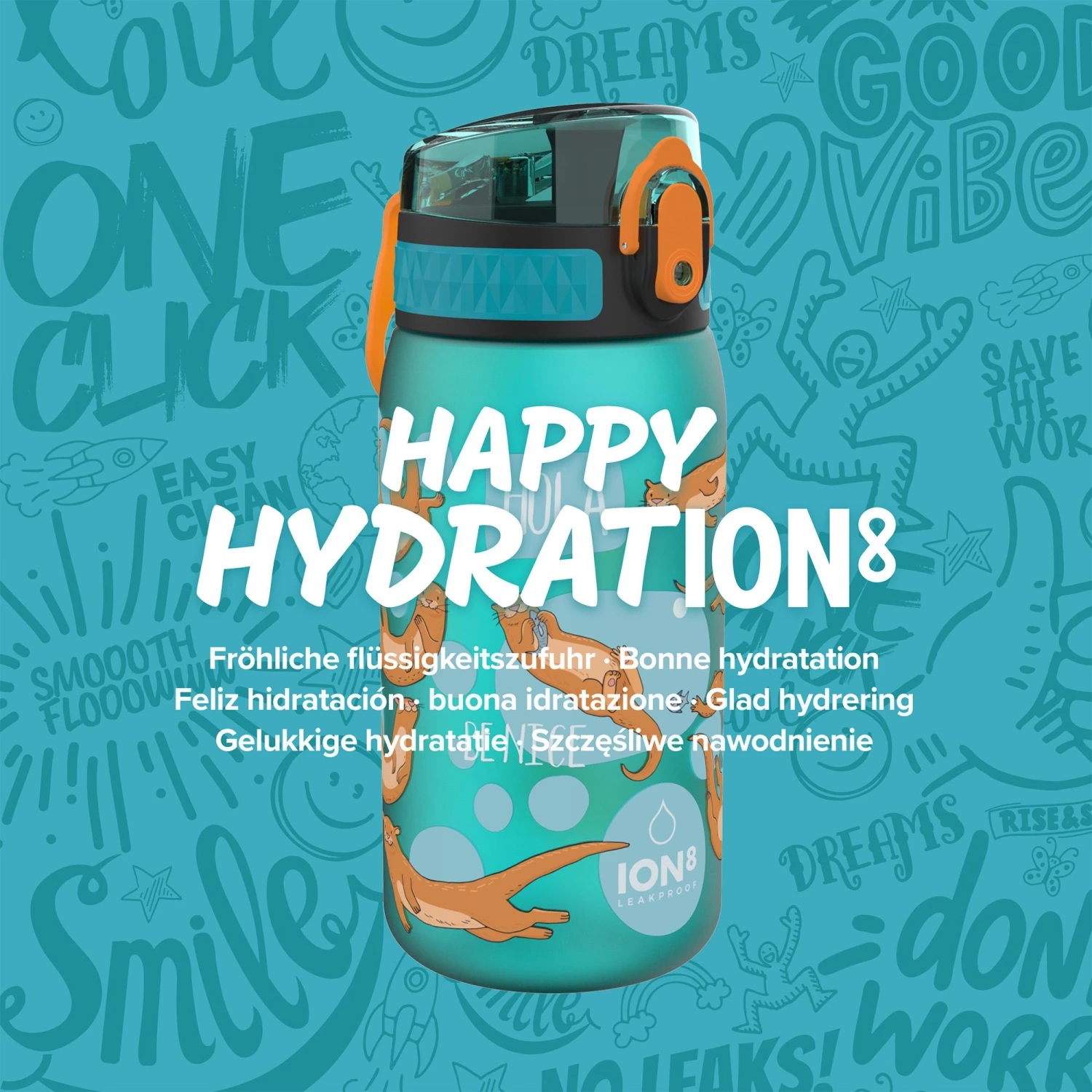 Ion8 Leak Proof Kids' Water Bottle, BPA Free, Otters, 400ml 7 Ion8 Leak Proof Kids' Water Bottle, BPA Free, Otters, 400ml