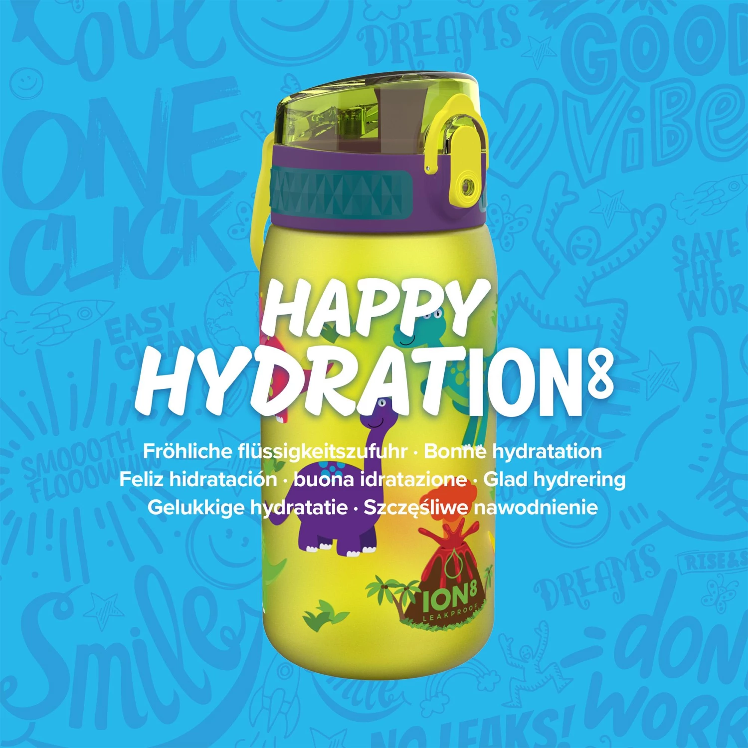 Ion8 Leak Proof Kids' Water Bottle, BPA Free, Dinosaur, 400ml Water Bottles 7 Ion8 Leak Proof Kids' Water Bottle, BPA Free, Dinosaur, 400ml Water Bottles