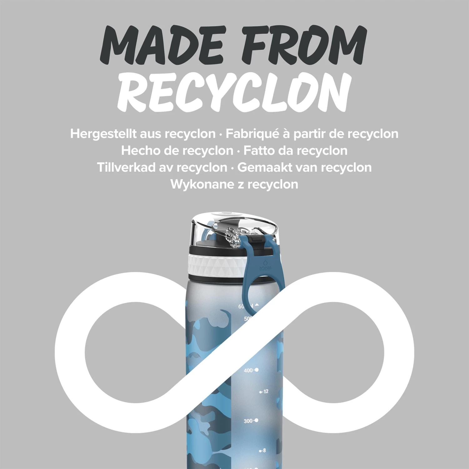 Ion8 Leak Proof Slim Water Bottle, BPA Free, Camouflage, 600ml 5 Ion8 Leak Proof Slim Water Bottle, BPA Free, Camouflage, 600ml