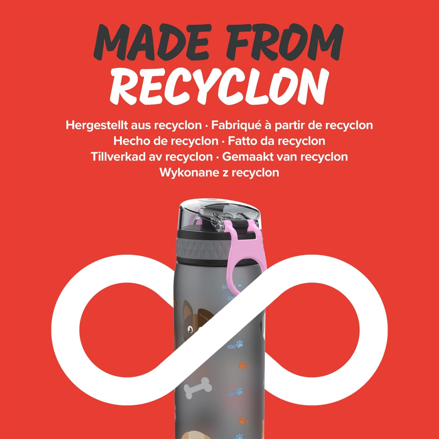 Ion8 Leak Proof Slim Water Bottle, BPA Free, Dogs, 600ml 5 Ion8 Leak Proof Slim Water Bottle, BPA Free, Dogs, 600ml