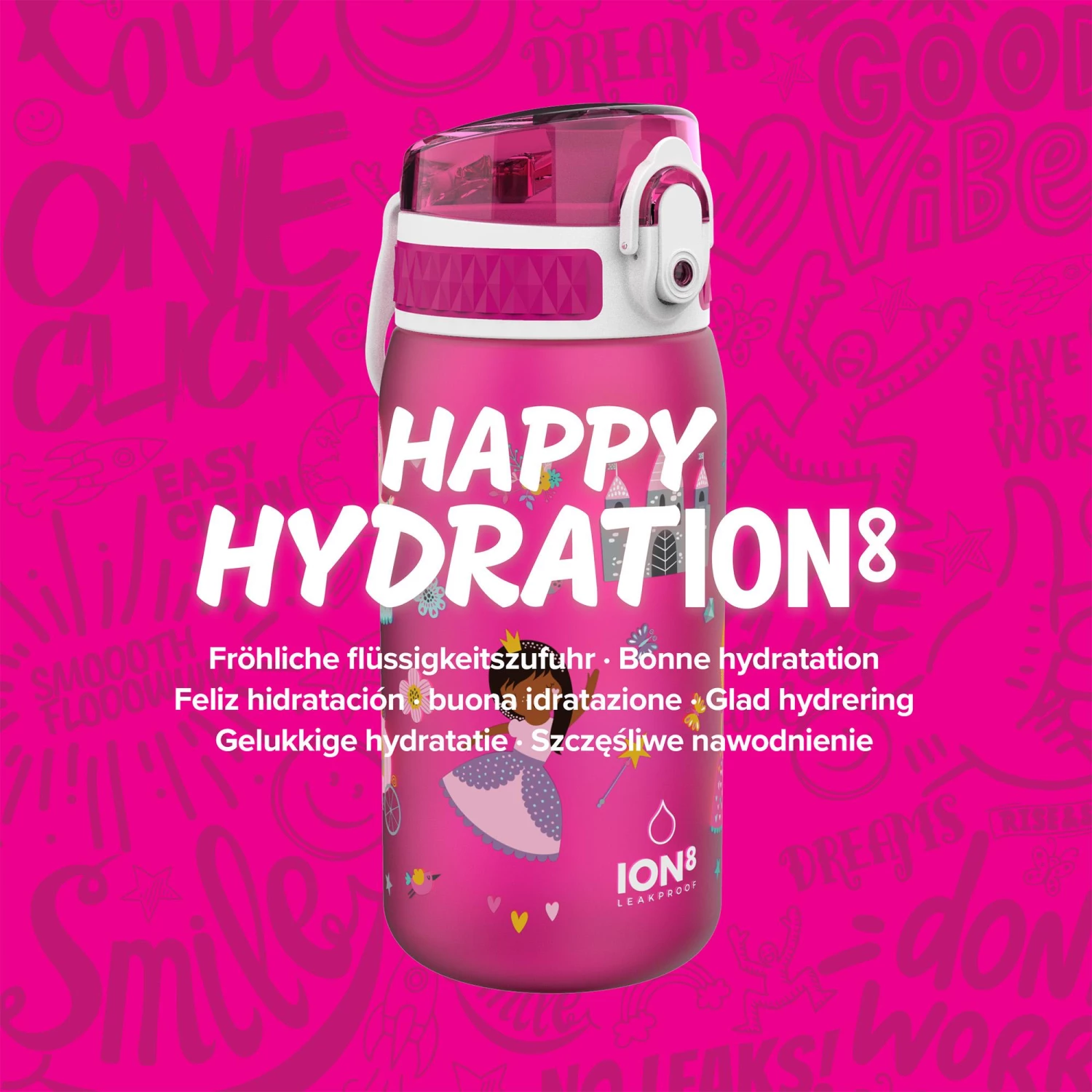 Ion8 Leak Proof Kids' Water Bottle, BPA Free, Princess, 400ml Water Bottles 7 Ion8 Leak Proof Kids' Water Bottle, BPA Free, Princess, 400ml Water Bottles
