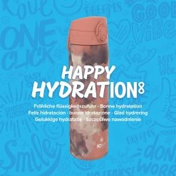 Ion8 Leak Proof Slim Water Bottle, Vacuum Insulated Steel, 500ml (17oz), Rose Floral