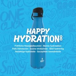 Water Bottles Ion8 Leak Proof Vacuum Insulated Stainless Steel Water Bottle, 500ml (17oz), Blue