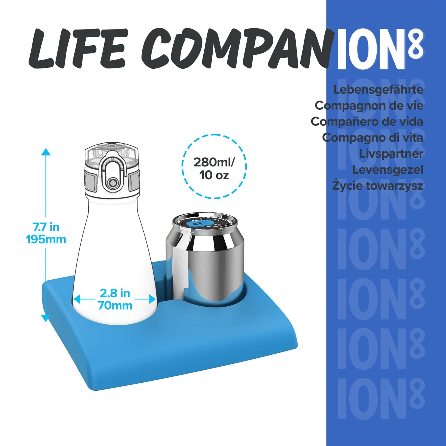 Ion8 Leak Proof Water Bottle, Vacuum Insulated Stainless Steel, 280ml (10oz), Navy 4 Ion8 Leak Proof Water Bottle, Vacuum Insulated Stainless Steel, 280ml (10oz), Navy