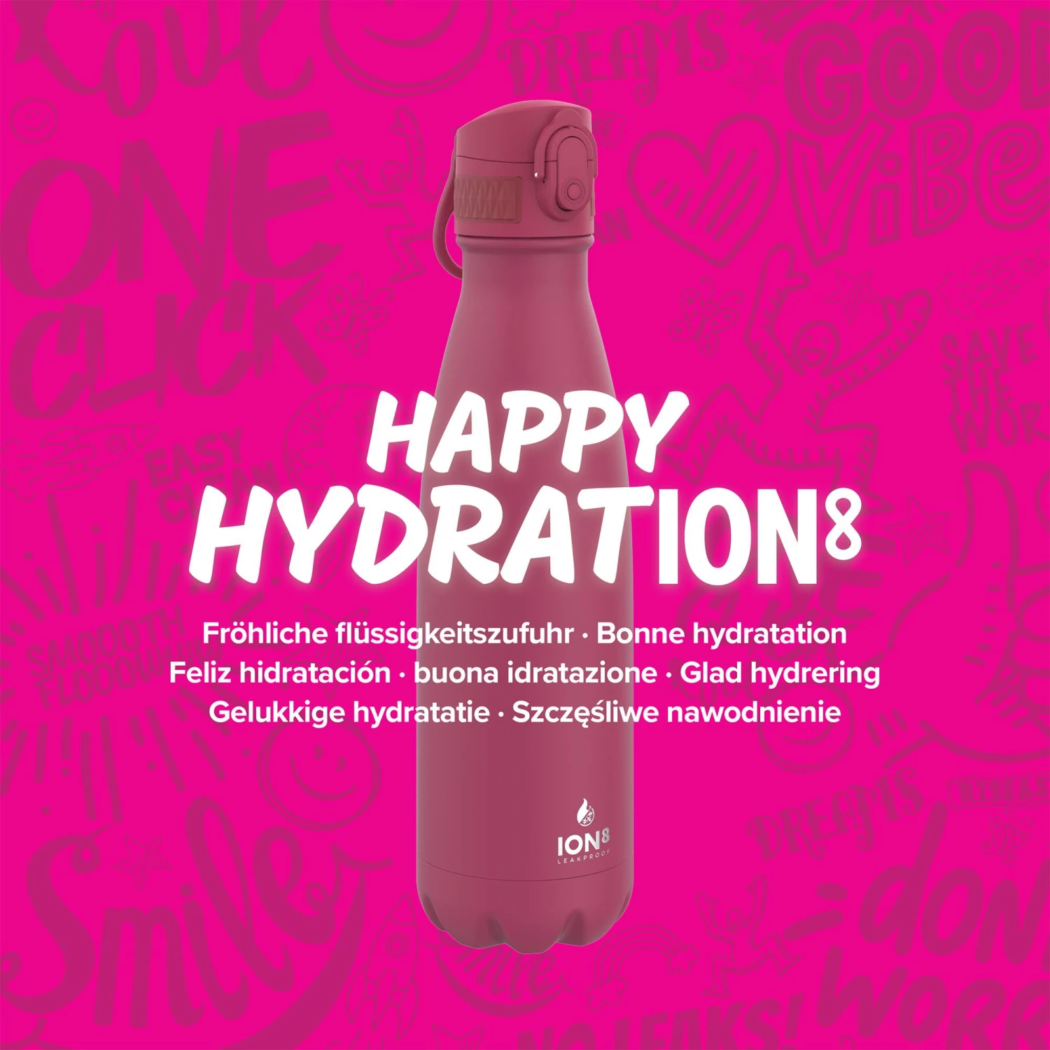 Ion8 Leak Proof Vacuum Insulated Stainless Steel Water Bottle, 500ml (17oz), Rouge Pink Water Bottles 7 Ion8 Leak Proof Vacuum Insulated Stainless Steel Water Bottle, 500ml (17oz), Rouge Pink Water Bottles