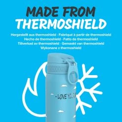 Water Bottles Ion8 Leak Proof Kids' Water Bottle, Vacuum Insulated Steel, 320ml (11oz), Happy Earth