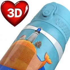 Water Bottles Ion8 Leak Proof Kids' Water Bottle, Vacuum Insulated Steel, 320ml (11oz), Whale Lighthouse