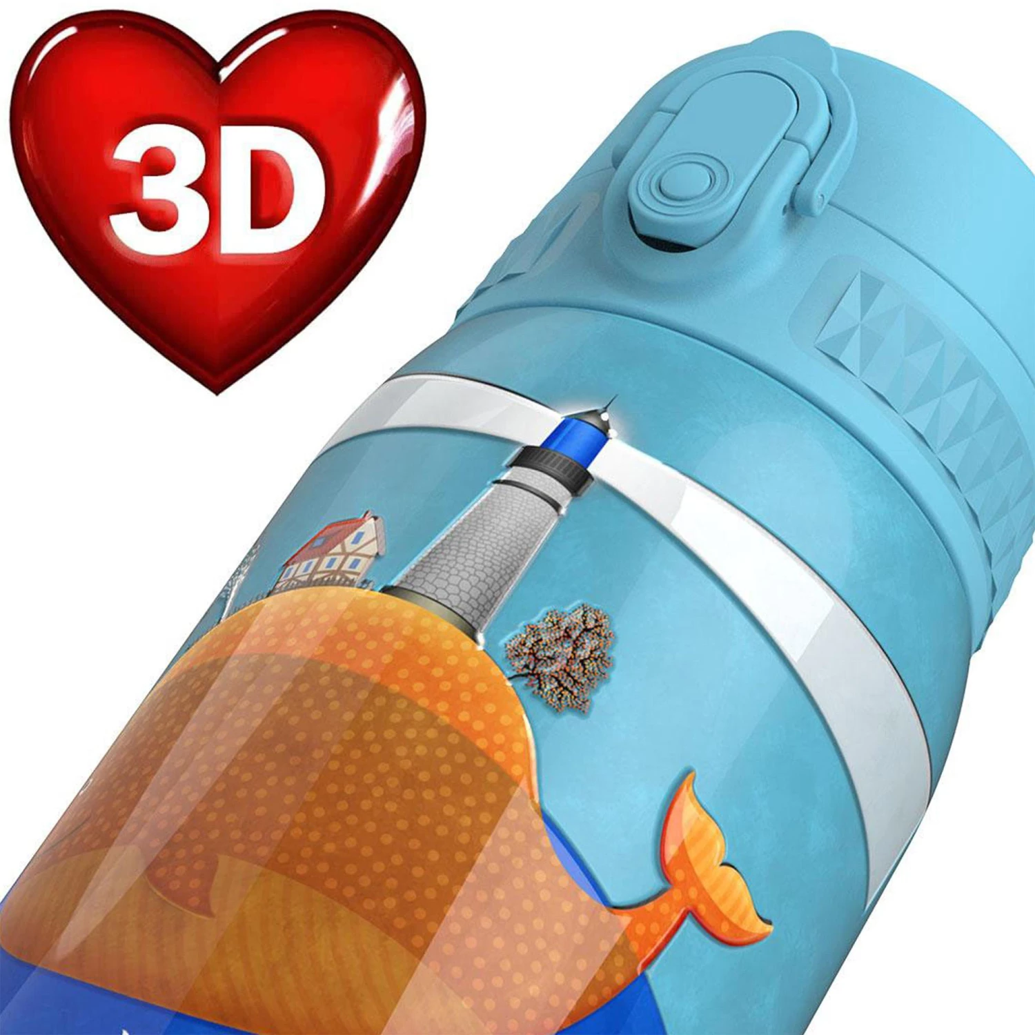 Water Bottles Ion8 Leak Proof Kids' Water Bottle, Vacuum Insulated Steel, 320ml (11oz), Whale Lighthouse 2 Water Bottles Ion8 Leak Proof Kids' Water Bottle, Vacuum Insulated Steel, 320ml (11oz), Whale Lighthouse