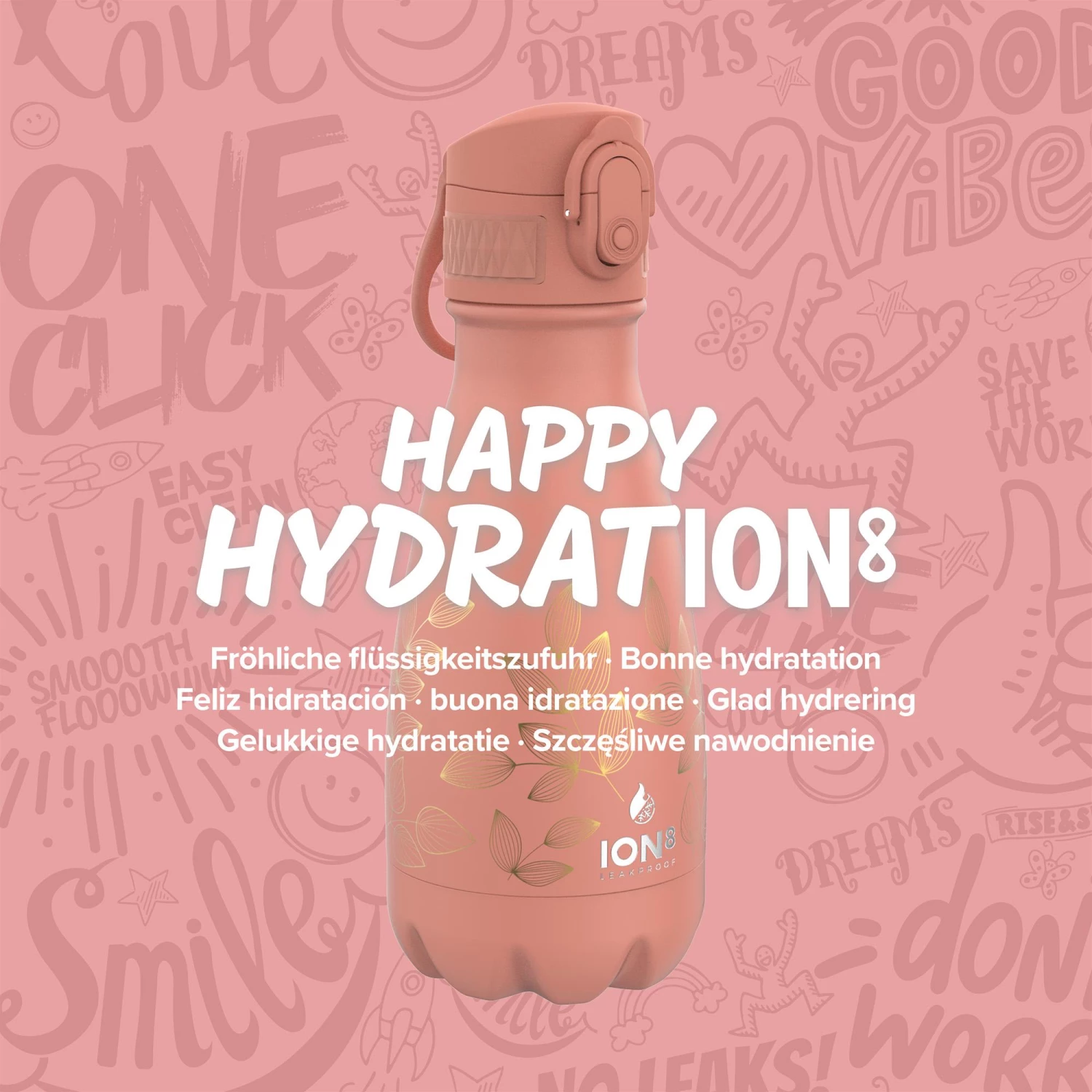 Ion8 Leak Proof Water Bottle, Vacuum Insulated Stainless Steel, 280ml (10oz), Rose Floral 7 Ion8 Leak Proof Water Bottle, Vacuum Insulated Stainless Steel, 280ml (10oz), Rose Floral