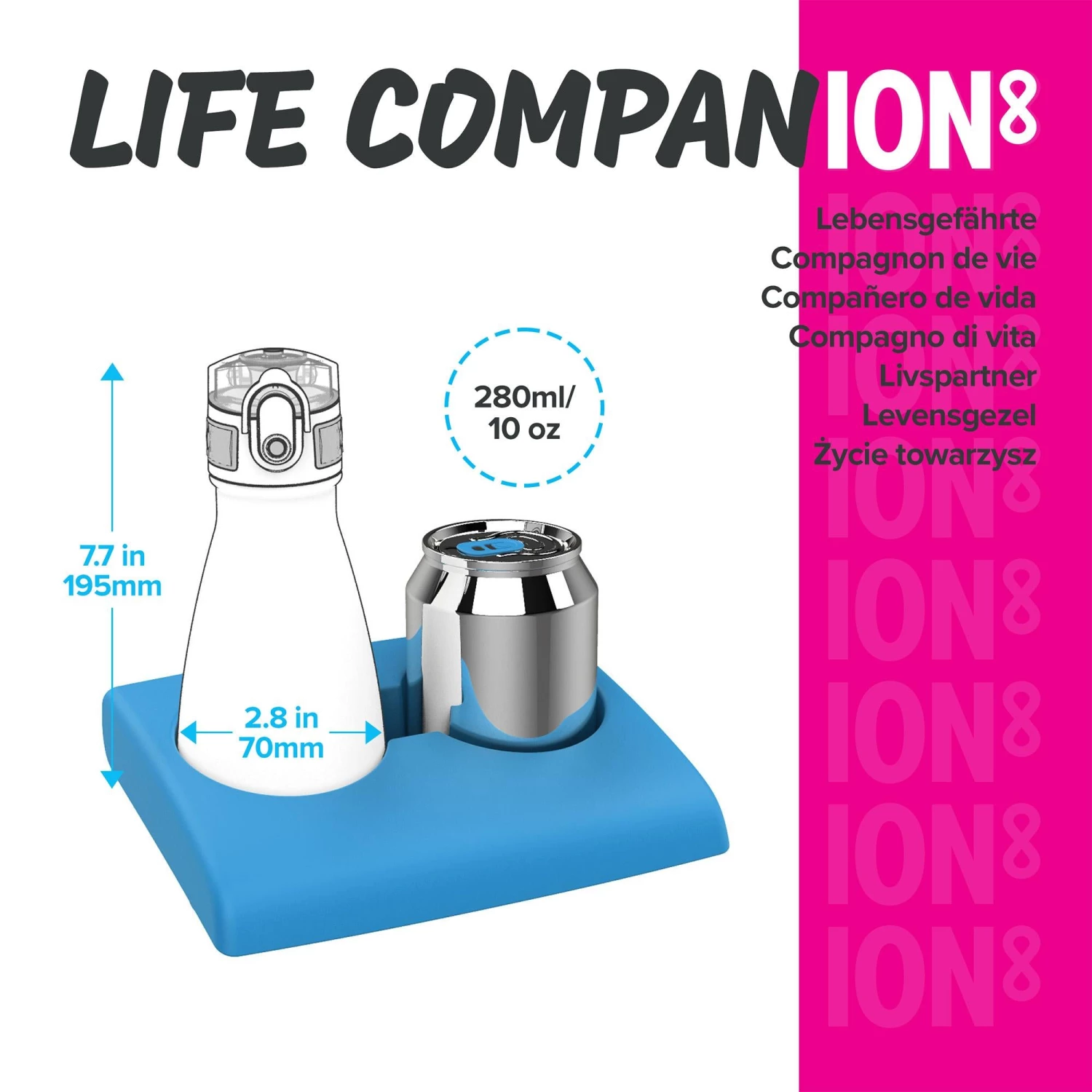 Water Bottles Ion8 Leak Proof Water Bottle, Vacuum Insulated Stainless Steel, 280ml (10oz), Rouge Pink 4 Water Bottles Ion8 Leak Proof Water Bottle, Vacuum Insulated Stainless Steel, 280ml (10oz), Rouge Pink