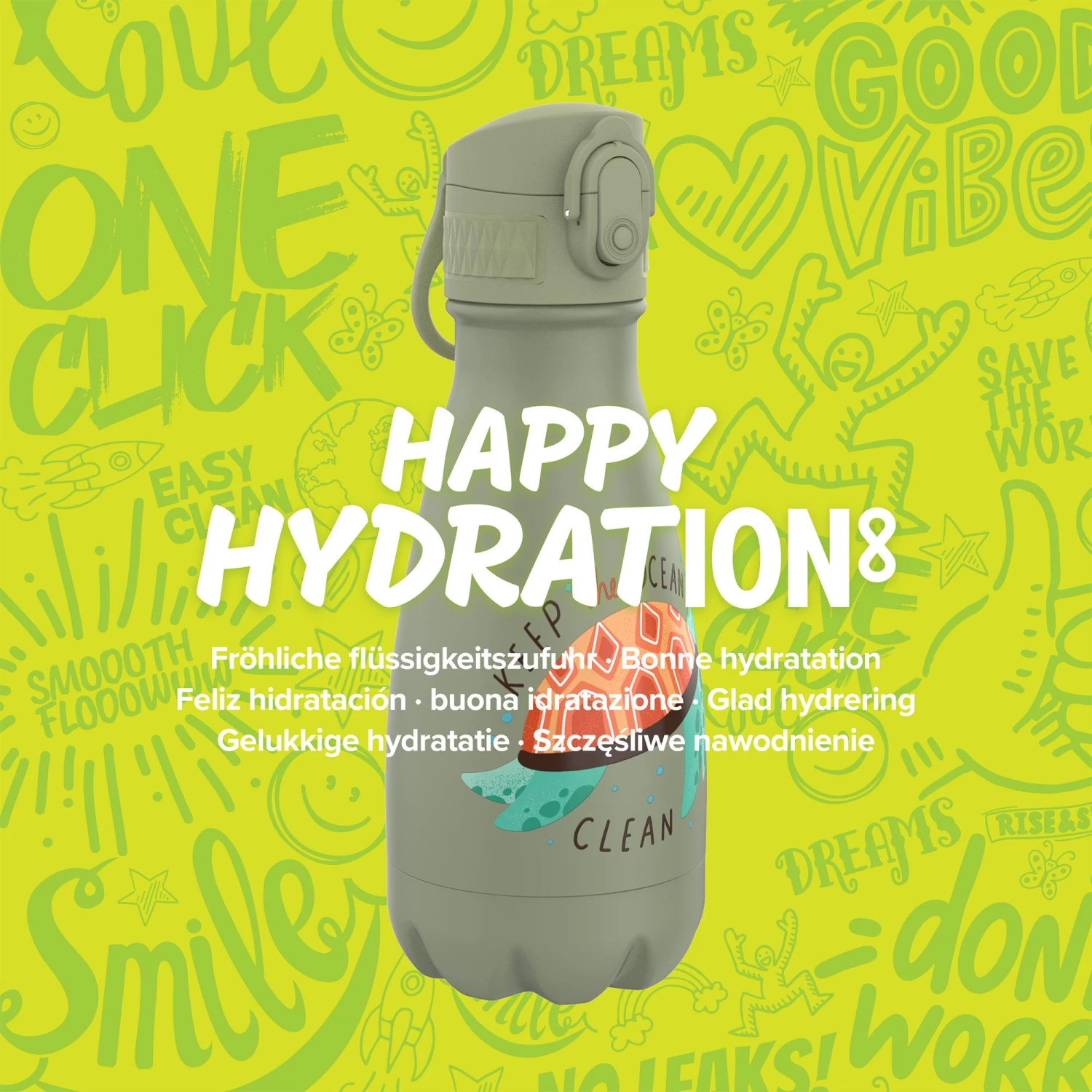 Ion8 Leak Proof Water Bottle, Vacuum Insulated Stainless Steel, 280ml (10oz), Ocean Turtle 7 Ion8 Leak Proof Water Bottle, Vacuum Insulated Stainless Steel, 280ml (10oz), Ocean Turtle