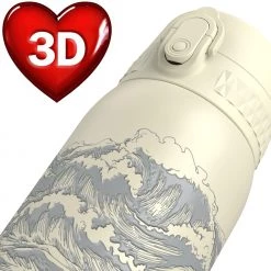 Ion8 Leak Proof Slim Water Bottle, Vacuum Insulated Steel, 500ml (17oz), Magnolia Kanagawa Water Bottles