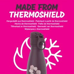 Ion8 Leak Proof Vacuum Insulated Stainless Steel Water Bottle, 500ml (17oz), Wine Floral