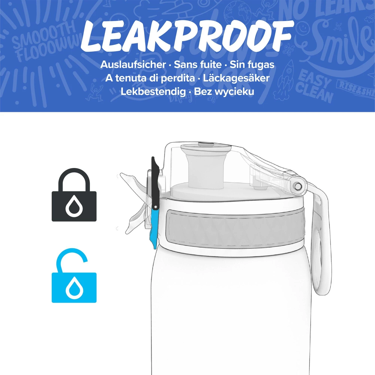 Ion8 Leak Proof Kids' Water Bottle, Vacuum Insulated Steel, 320ml (11oz), Funny Fish Water Bottles 4 Ion8 Leak Proof Kids' Water Bottle, Vacuum Insulated Steel, 320ml (11oz), Funny Fish Water Bottles