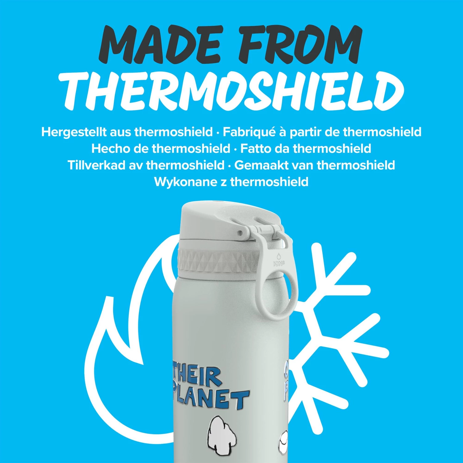 Ion8 Leak Proof Kids' Water Bottle, Vacuum Insulated Steel, 320ml (11oz), Our Planet 6 Ion8 Leak Proof Kids' Water Bottle, Vacuum Insulated Steel, 320ml (11oz), Our Planet