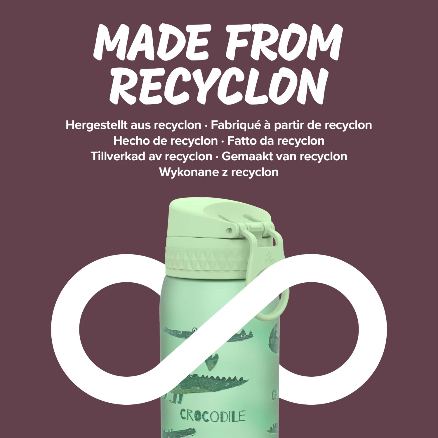 Ion8 Leak Proof Kids' Water Bottle, BPA Free, Crocodiles, 400ml (13oz) 6 Ion8 Leak Proof Kids' Water Bottle, BPA Free, Crocodiles, 400ml (13oz)