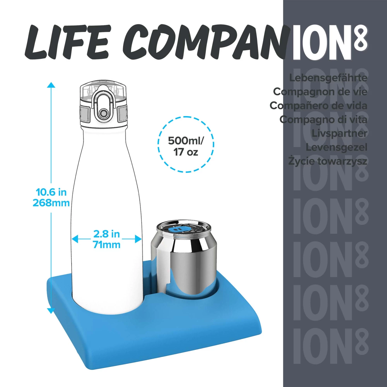 Ion8 Leak Proof Water Bottle, Vacuum Insulated, Peach Tofu, 500ml Mini Lid 5 Ion8 Leak Proof Water Bottle, Vacuum Insulated, Peach Tofu, 500ml Mini Lid