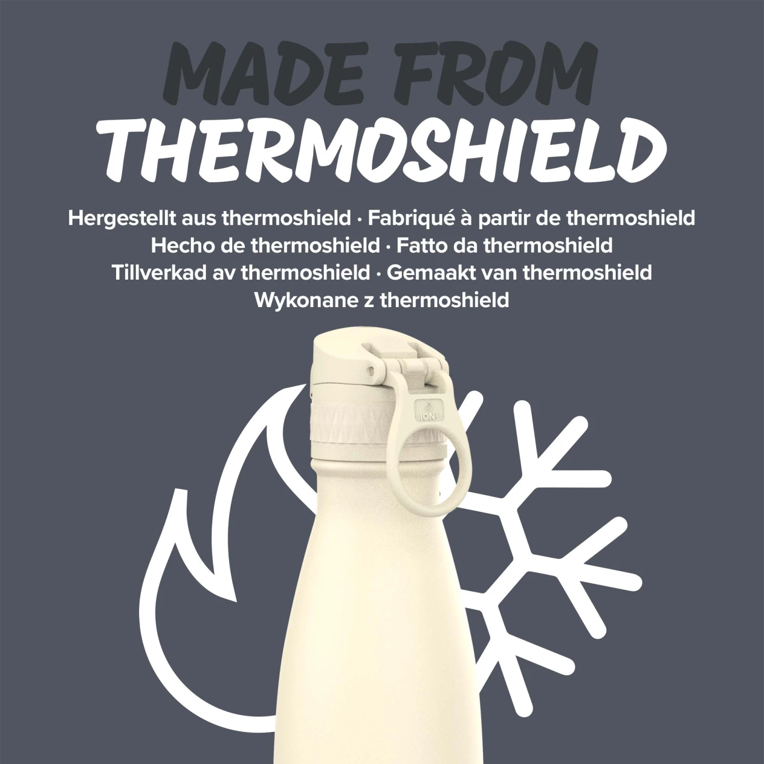 Ion8 Leak Proof Water Bottle, Vacuum Insulated, Peach Tofu, 500ml Mini Lid 6 Ion8 Leak Proof Water Bottle, Vacuum Insulated, Peach Tofu, 500ml Mini Lid