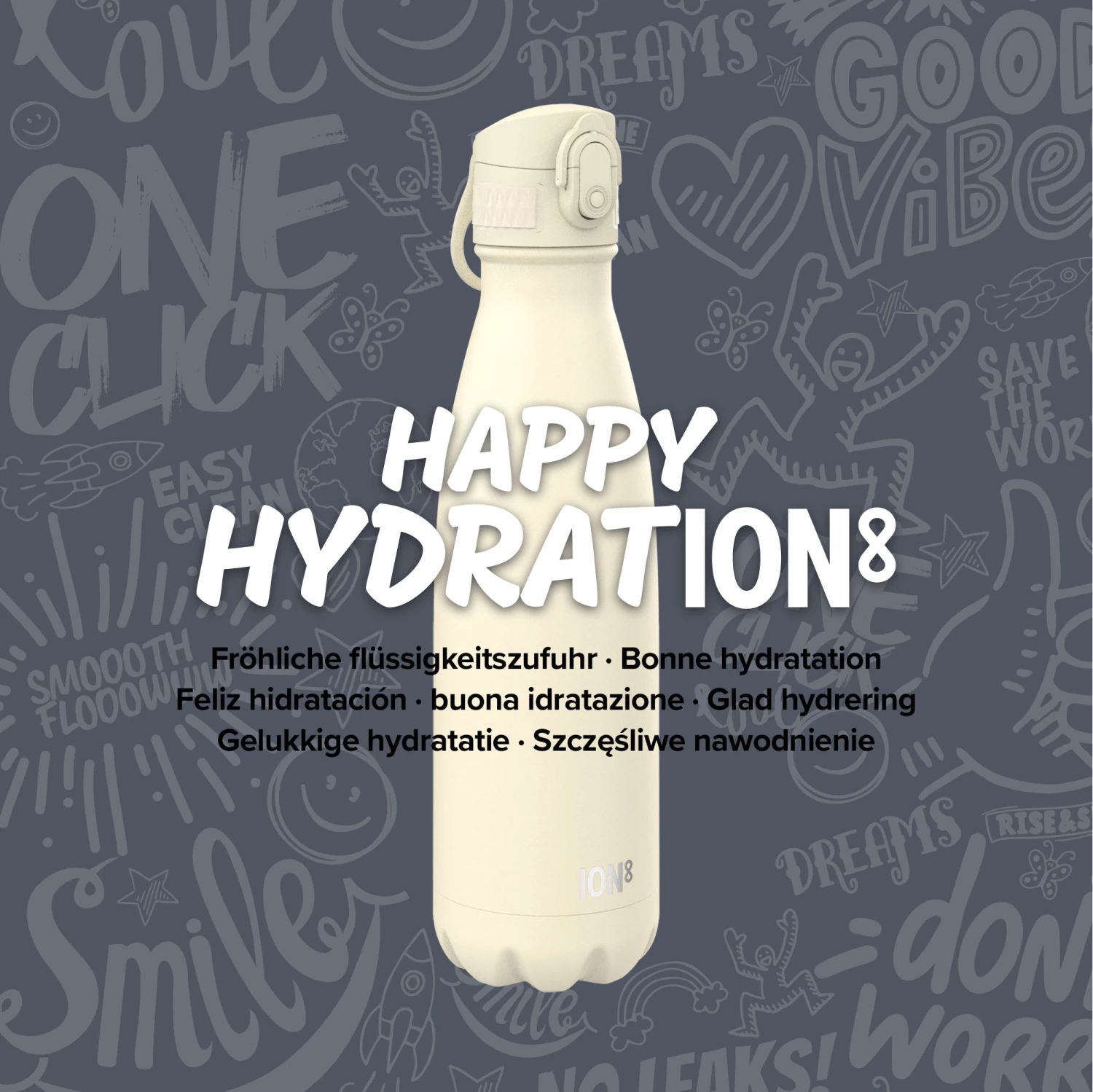 Ion8 Leak Proof Water Bottle, Vacuum Insulated, Peach Tofu, 500ml Mini Lid 8 Ion8 Leak Proof Water Bottle, Vacuum Insulated, Peach Tofu, 500ml Mini Lid