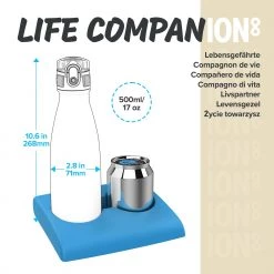 Water Bottles Ion8 Leak Proof Water Bottle, Vacuum Insulated, Ash Navy, 500ml (17oz) Mini Lid