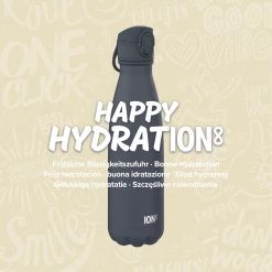Water Bottles Ion8 Leak Proof Water Bottle, Vacuum Insulated, Ash Navy, 500ml (17oz) Mini Lid