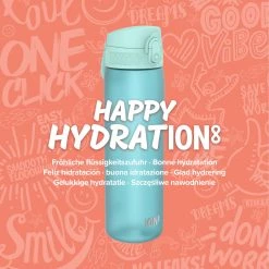 Ion8 Leak Proof Slim Water Bottle, BPA Free, Sonic Blue, 600ml (20oz)