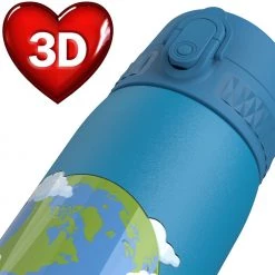 Ion8 Leak Proof Slim Water Bottle, Stainless Steel, SavethePlanet, 600ml (20oz) Water Bottles