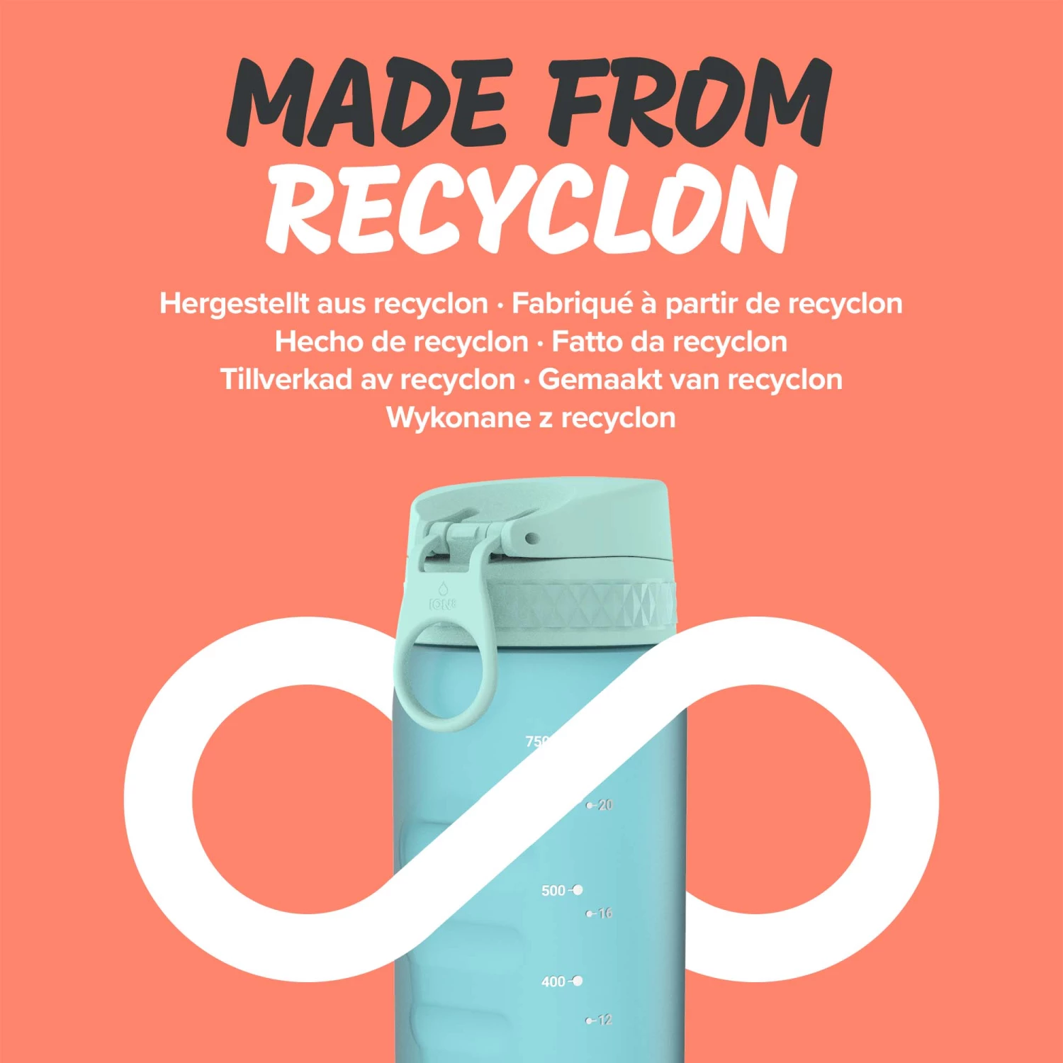 Ion8 Leak Proof Cycling Water Bottle, BPA Free, Sonic Blue, 750ml (24oz) Water Bottles 6 Ion8 Leak Proof Cycling Water Bottle, BPA Free, Sonic Blue, 750ml (24oz) Water Bottles