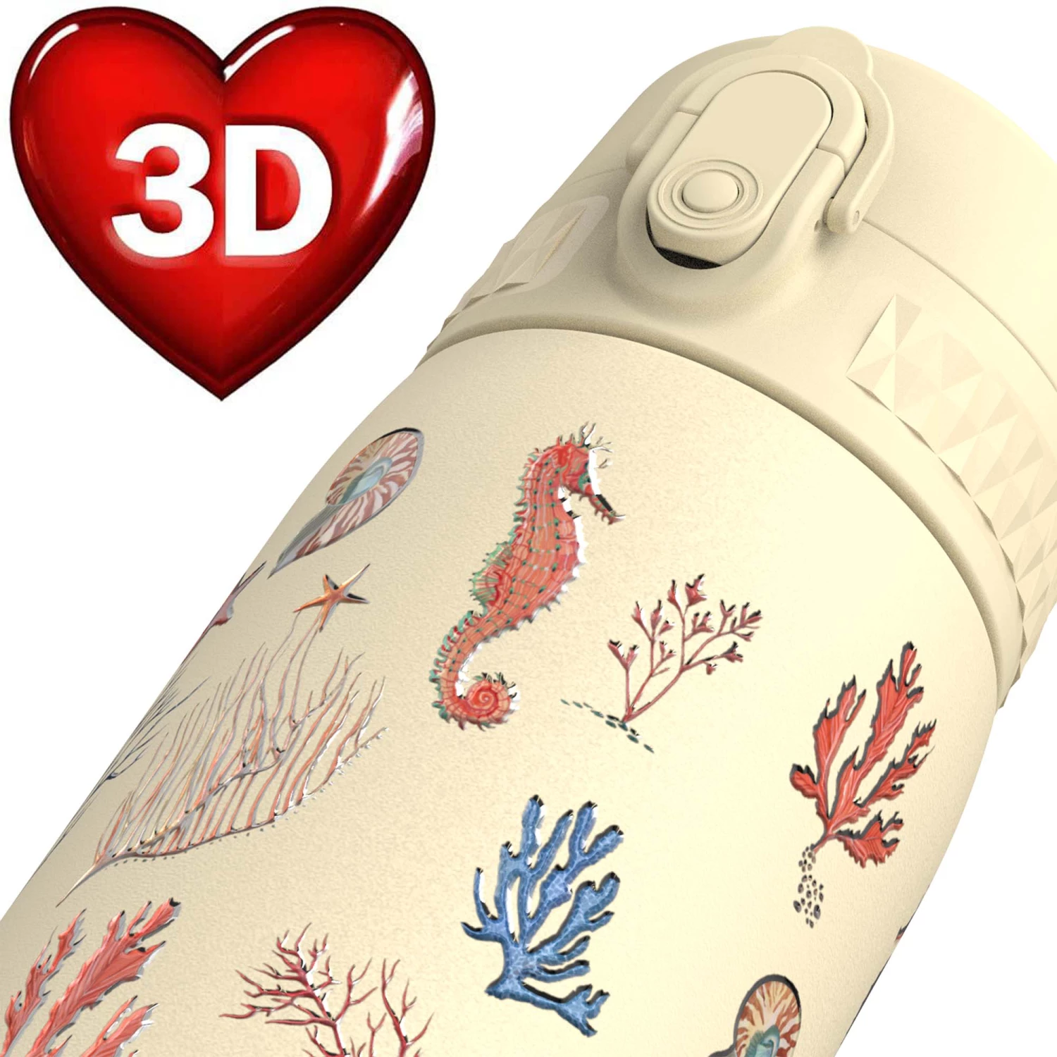 Ion8 Leak Proof Slim Water Bottle, Stainless Steel, Sealife, 600ml (20oz) Water Bottles 3 Ion8 Leak Proof Slim Water Bottle, Stainless Steel, Sealife, 600ml (20oz) Water Bottles