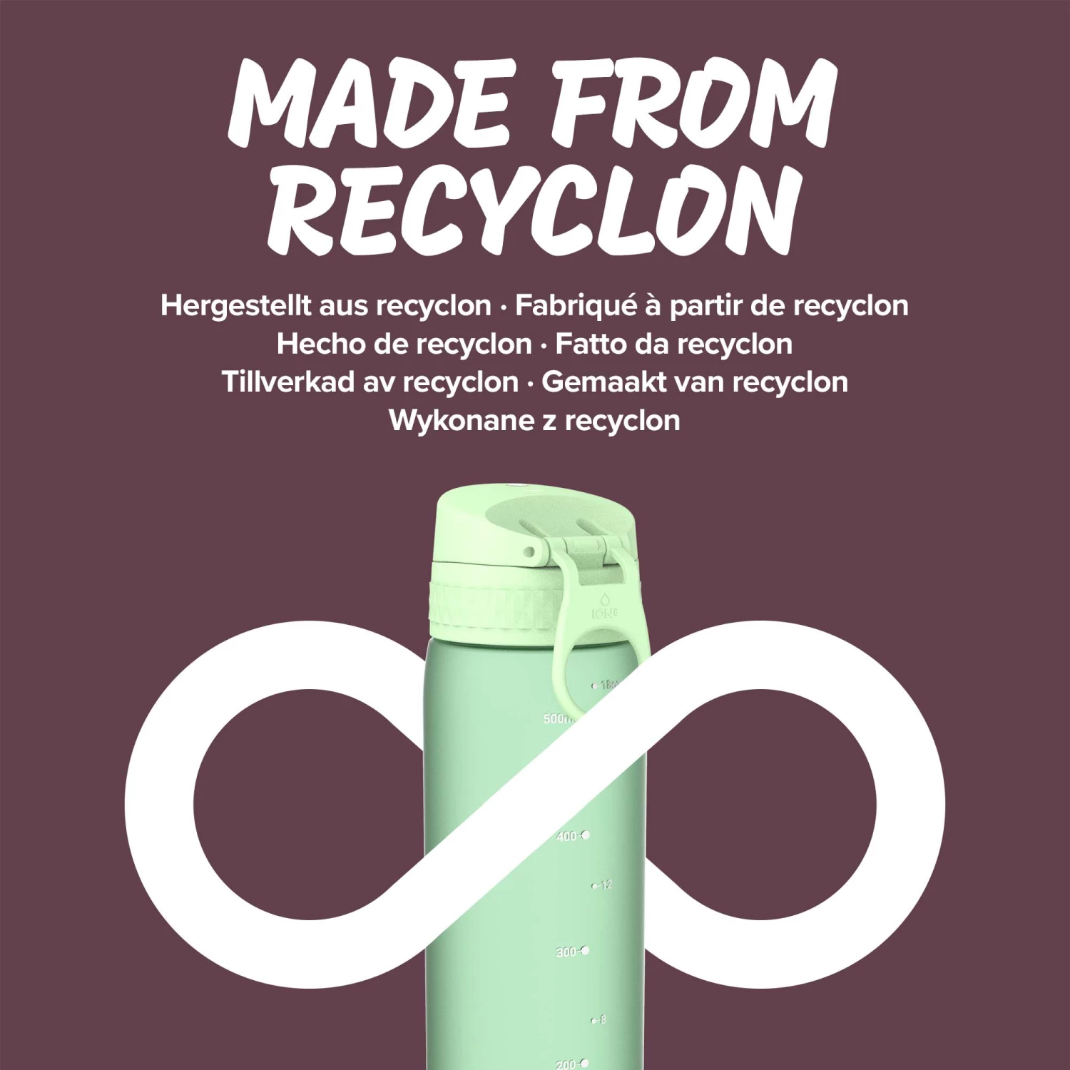 Water Bottles Ion8 Leak Proof Slim Water Bottle, BPA Free, Surf Green, 600ml (20oz) 6 Water Bottles Ion8 Leak Proof Slim Water Bottle, BPA Free, Surf Green, 600ml (20oz)