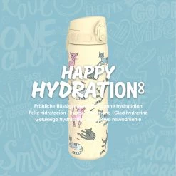 Water Bottles Ion8 Leak Proof Slim Water Bottle, Stainless Steel, Cats, 600ml (20oz)