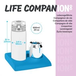 Water Bottles Ion8 Leak Proof Slim Water Bottle, Stainless Steel, Tuberose, 600ml (20oz)