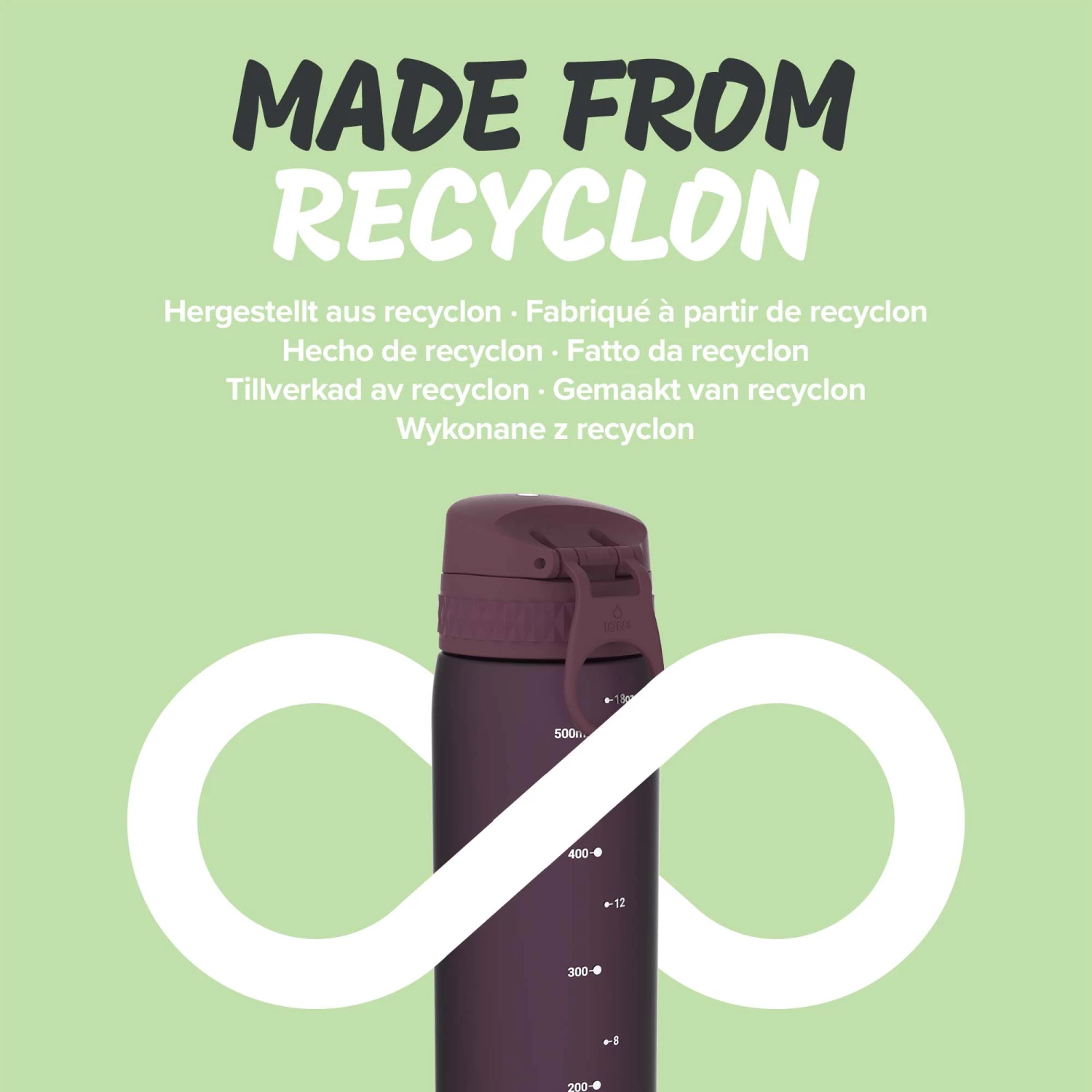 Water Bottles Ion8 Leak Proof Slim Water Bottle, BPA Free, Blackberry, 600ml (20oz) 6 Water Bottles Ion8 Leak Proof Slim Water Bottle, BPA Free, Blackberry, 600ml (20oz)