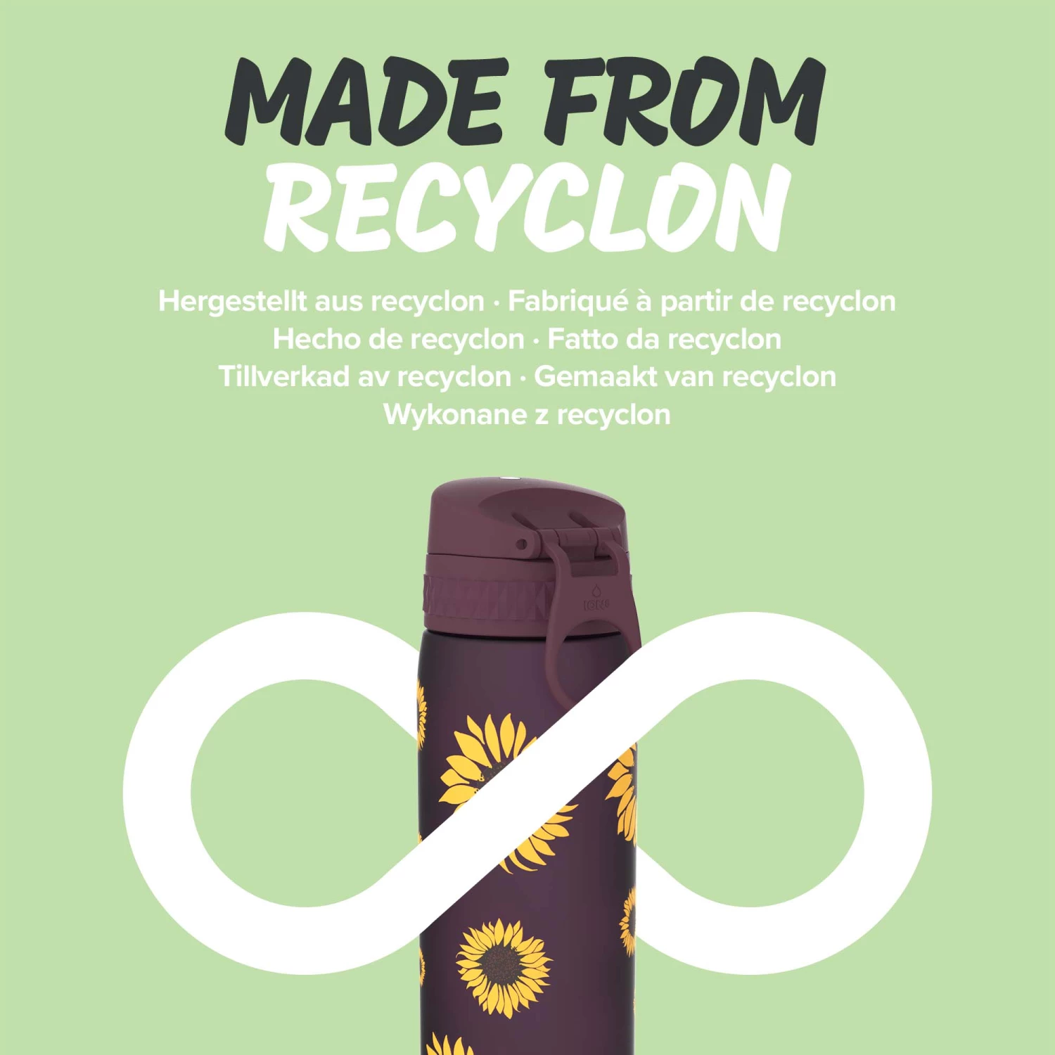 Ion8 Leak Proof Slim Water Bottle, BPA Free, Sunflowers, 600ml (20oz) 6 Ion8 Leak Proof Slim Water Bottle, BPA Free, Sunflowers, 600ml (20oz)