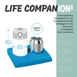 Ion8 Leak Proof Kids' Water Bottle, Stainless Steel, Lilac Dusk, 400ml (13oz) Water Bottles