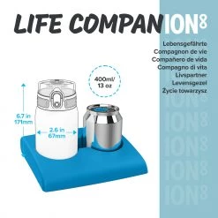 Ion8 Leak Proof Kids' Water Bottle, Stainless Steel, Eco Shoot, 400ml (13oz) Water Bottles