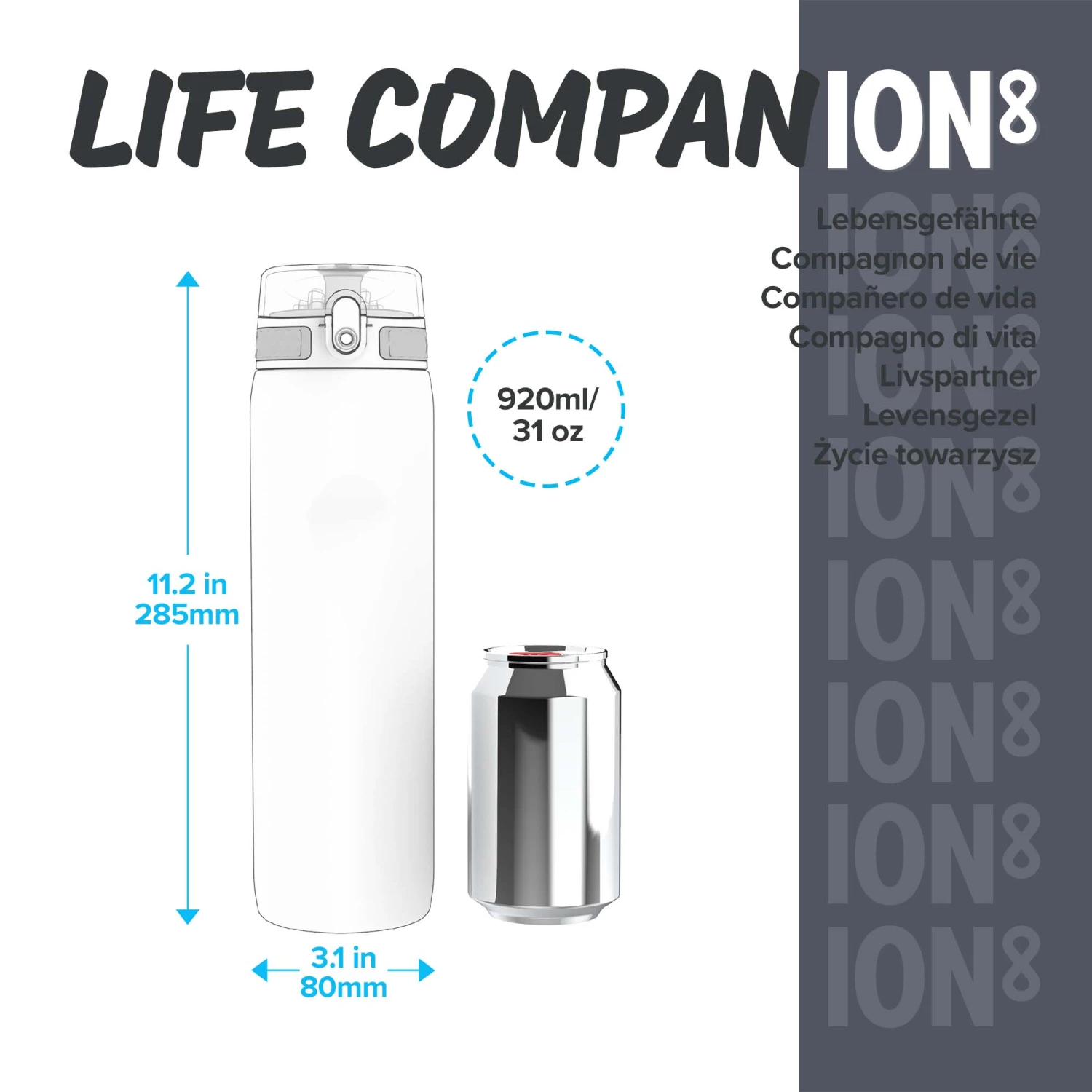 Water Bottles Ion8 Leak Proof 1 Litre Water Bottle, Vacuum Insulated, Peach Tofu, 920ml (31oz) 5 Water Bottles Ion8 Leak Proof 1 Litre Water Bottle, Vacuum Insulated, Peach Tofu, 920ml (31oz)